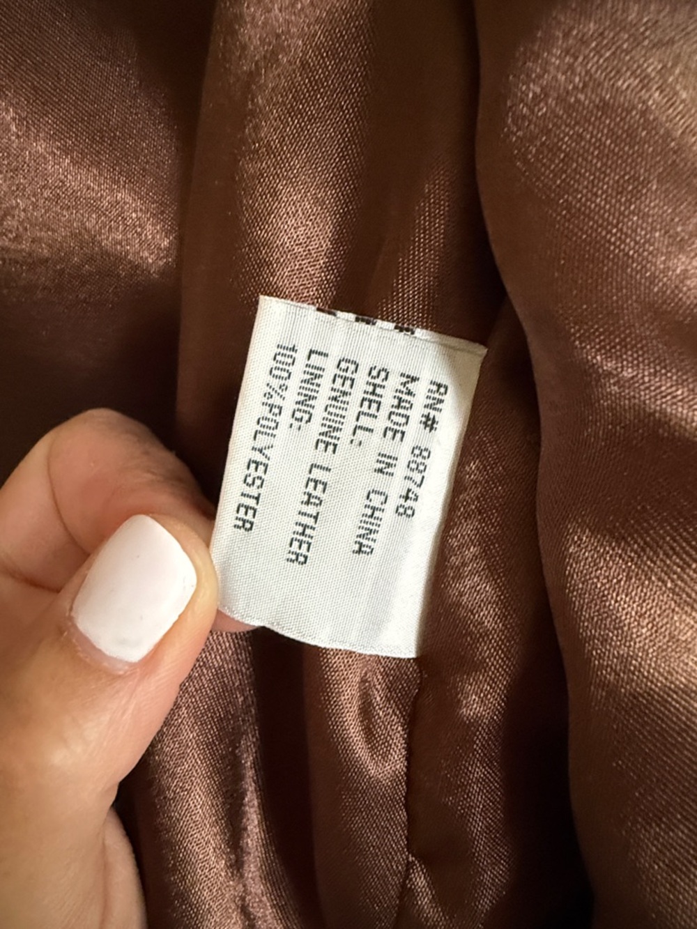 bagatelle Women's Brown Round-Neck Leather Jacket - Picture 12 of 12